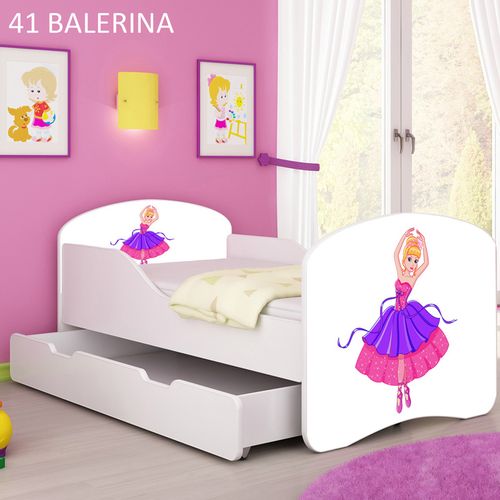 Dječji krevet ACMA s motivom + ladica 160x80 cm 41-balerina slika 1