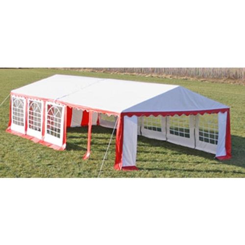 Pokrivač šatora za zabave i bočni paneli 10 x 5 m Crveni i bijeli slika 3