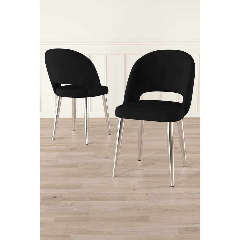 Set Stolica (6 Komada) Pane - Boje: Crna, Hrom Crna slika 1