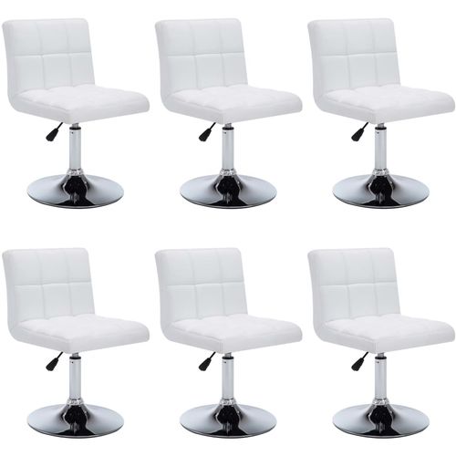 Blagovaonske stolice od umjetne kože okretne 6 kom bijele slika 36