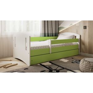 Drveni dječji krevet Classic 2 sa ladicom - 140x80cm - Zeleni