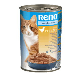 Reno hrana za mačke limenka Perad 415g