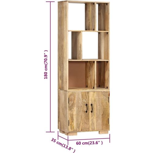 Police za knjige od masivnog drva manga 60 x 35 x 180 cm slika 41