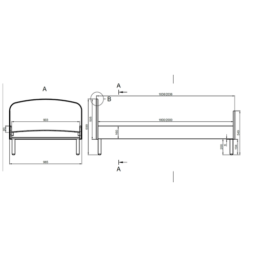 Drveni dječji krevet Emma - bijeli - 200*90 cm slika 4