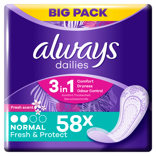 Always Dailies Normal Fresh & Protect dnevni ulošci s osvježavajućim mirisom 58 slika 1