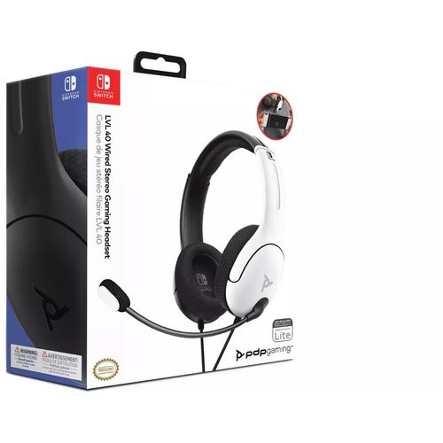 PDP NINTENDO SWITCH WIRED HEADSET LVL40 BLACK / WHITE slika 5