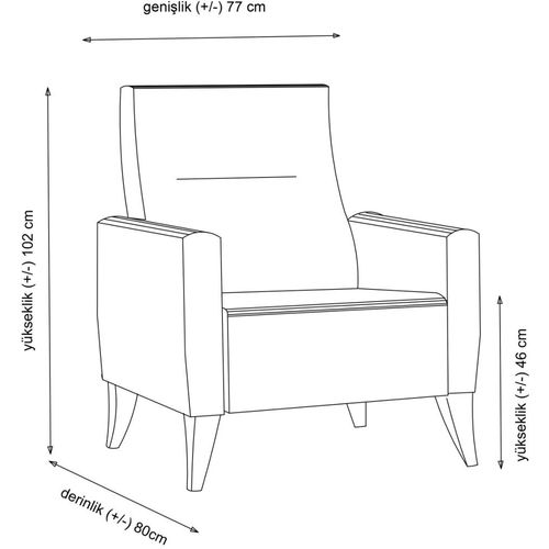 Vive - Light Grey Light Grey Wing Chair slika 5