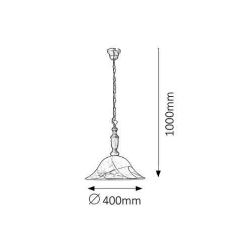 Rabalux Rustic3 Visilica D40 E27 100W bronza Klasična rasveta slika 2