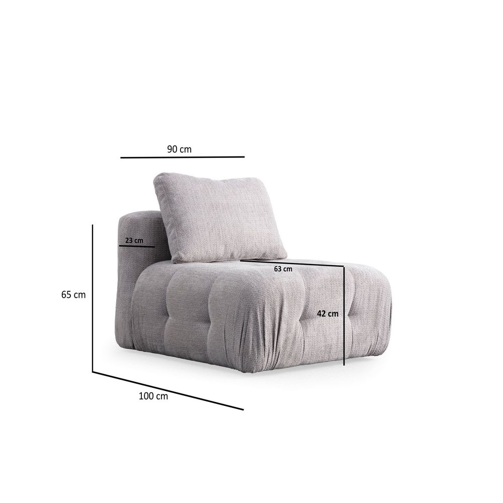 Amaris Troosjed S Sofom - Svijetlo Siva Ugaona Sofa slika 12