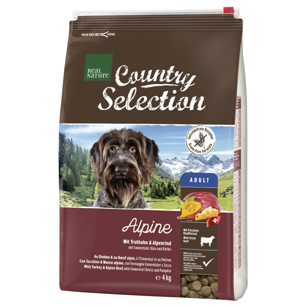 Real Nature Country Alpine Adult puretina, govedina, sir, bundeva 4 kg slika 1