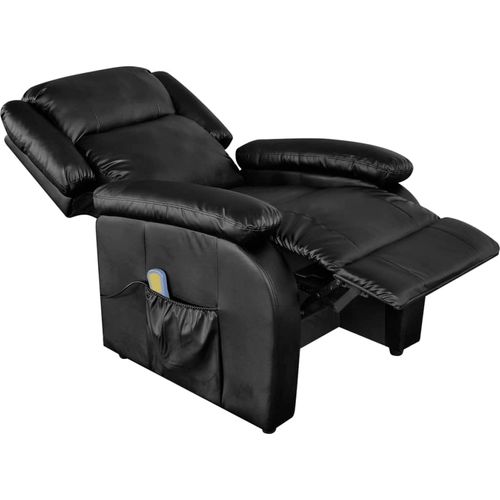 Masažna stolica od umjetne kože crna slika 31