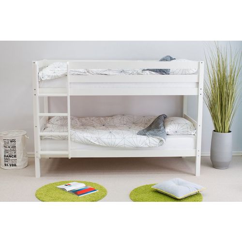 Drveni dječji krevet na sprat Martin - 200x90cm - Bijeli slika 1