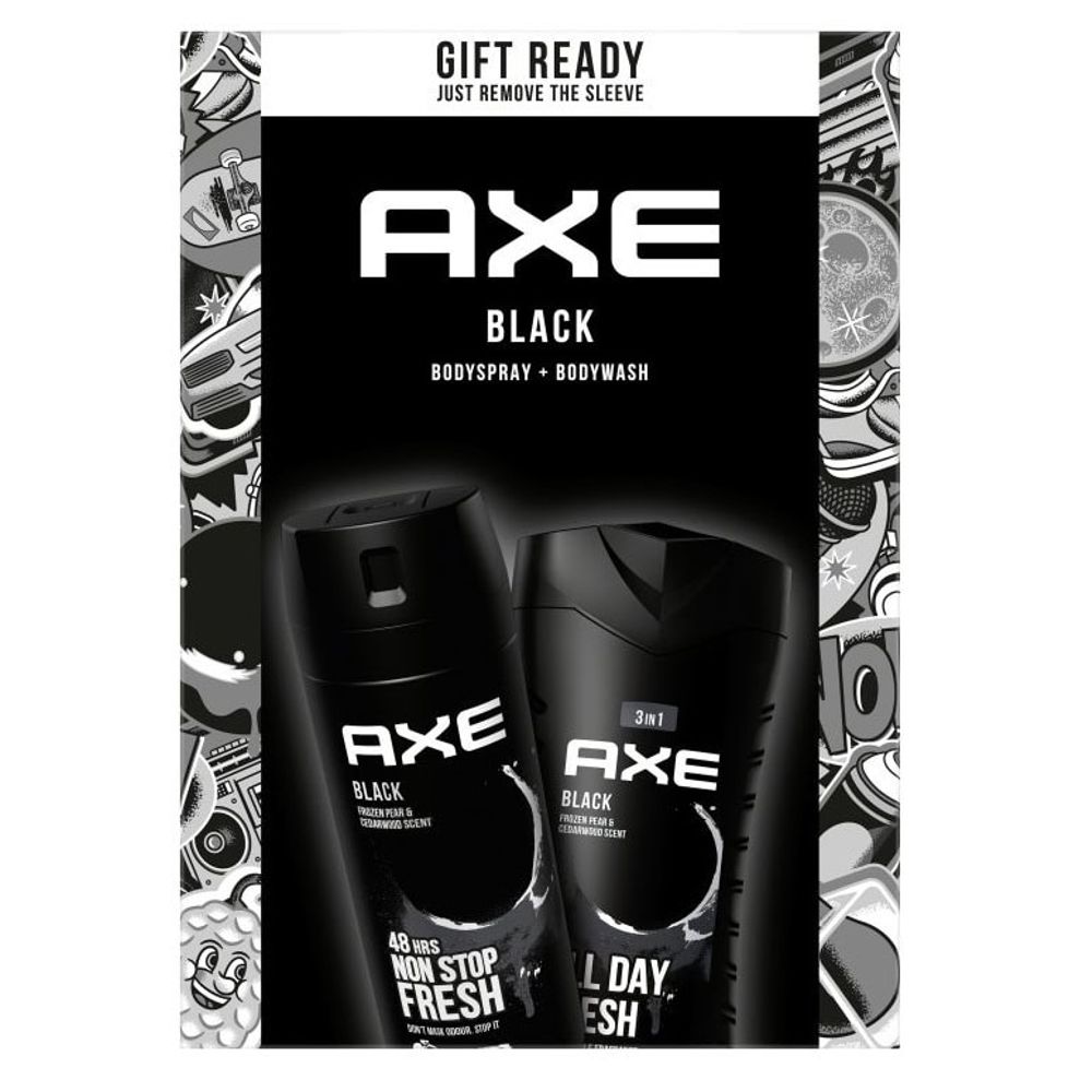 Axe Poklon set Black (gel za tuširanje, dezodorans u spreju) slika 1