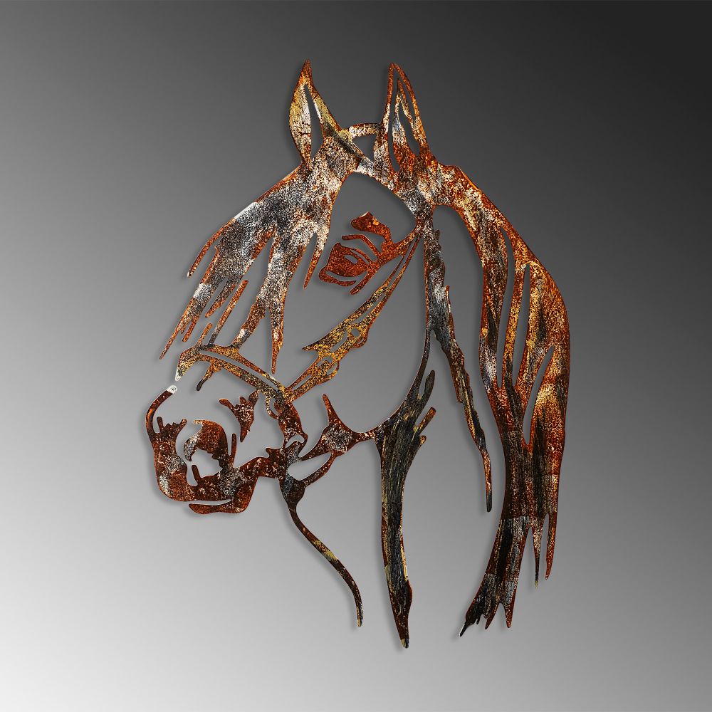 Decorative metal wall accessory Horse - 3, colour: multicolor slika 4