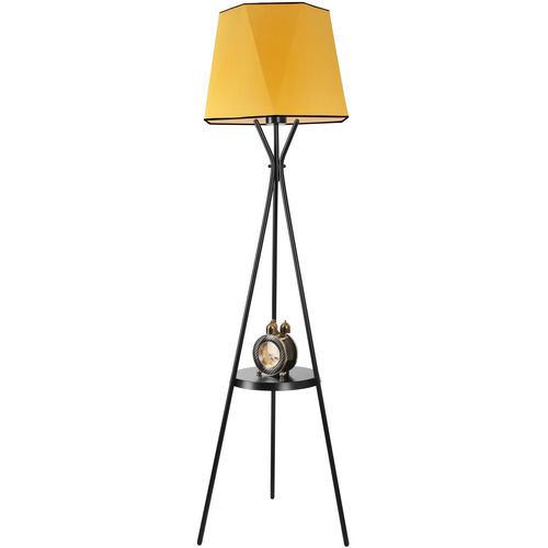 Venedik sehpalı siyah lambader altıgen hardal abajurlu Mustard Floor Lamp slika 3