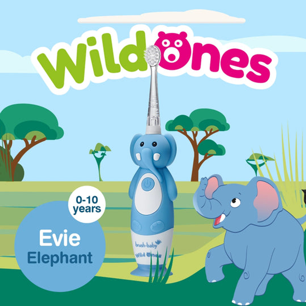 Brush-Baby Dječija punjiva električna četkica WildOnes - Slon slika 3