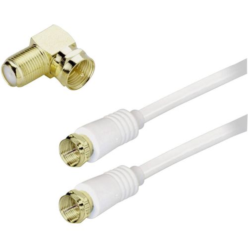 BKL Electronic antene, SAT priključni kabel [1x F-muški konektor - 1x F-muški konektor] 2.50 m 85 dB pozlaćeni kontakti, dvostruko zaštićen bijela slika 3