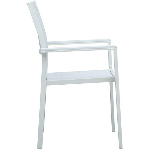 Vrtne stolice 4 kom bijele plastične s izgledom ratana slika 21