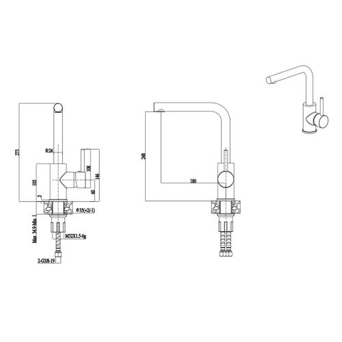 Set Life 480 + slavina Zora Grafit/Bianco Antico slika 5