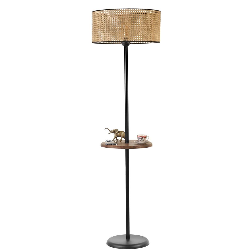 Mercan 8737-1 Crna Rattan Podna Lampa slika 2