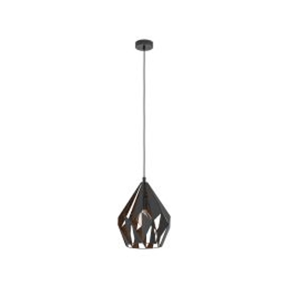 CARLTON 1 visilica / luster E27 Ø205 mm – crna / bakar slika 1