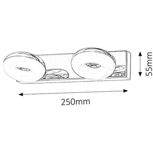 Rabalux Beata zidna lampaLED 2x5W 4000K IP44 hrom Kupatilska rasveta slika 4