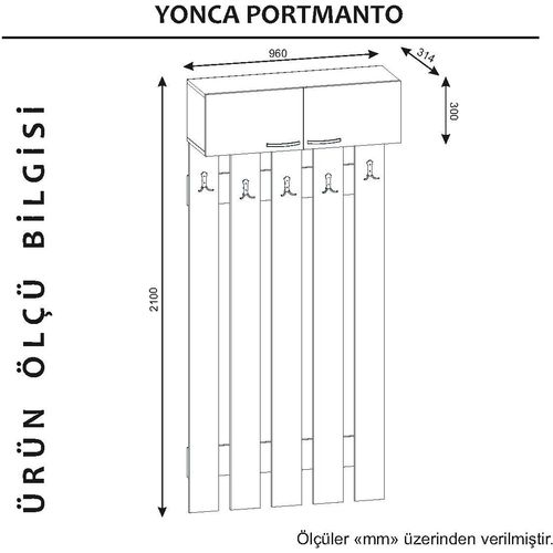 Yonca - White White Hall Stand slika 6