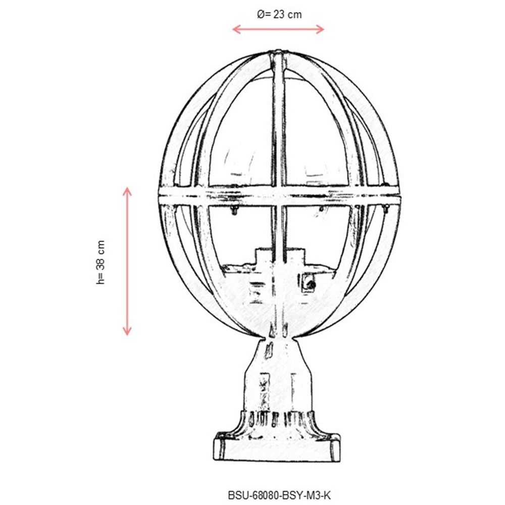 BSU-68080-BSY-M3-K Crna Spoljna Zidna Lampa slika 3