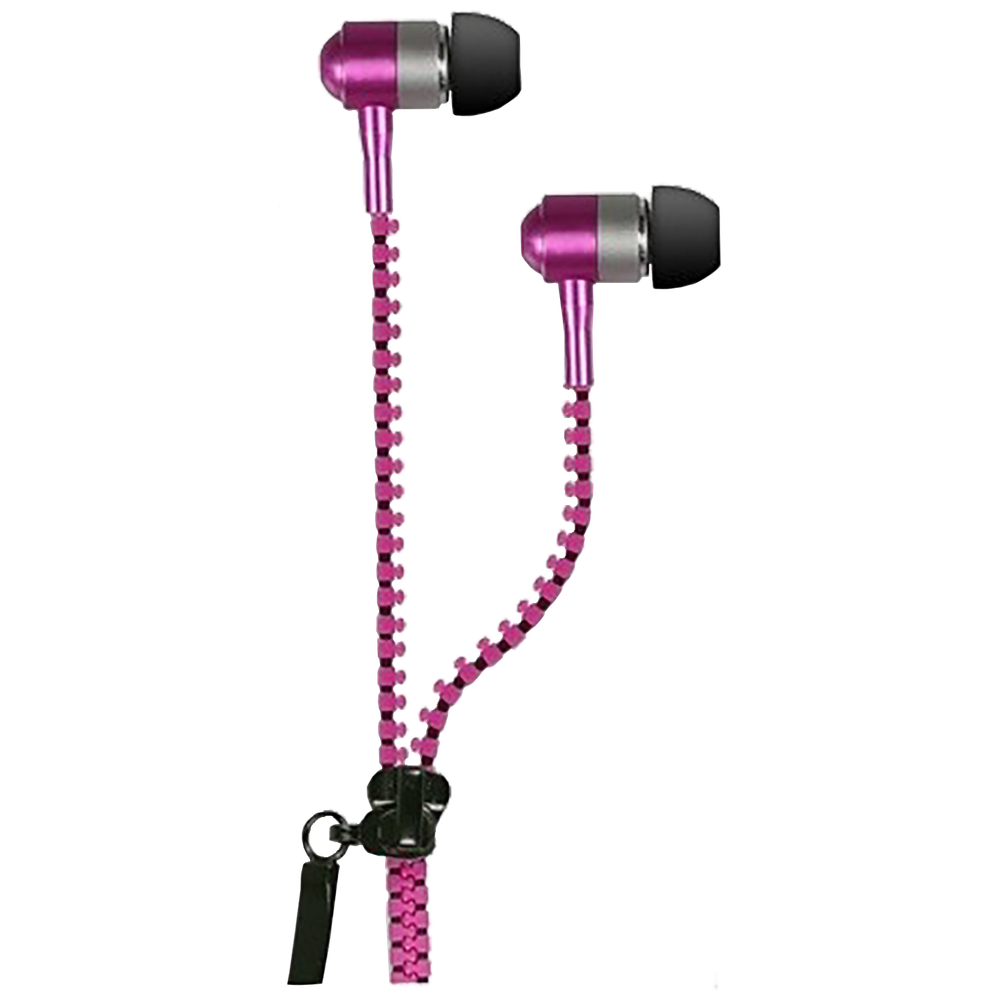 IRRADIO Slušalice, stereo sa rajfešlusom, 3.5 mm, pink - JERSEY ZIP P slika 1