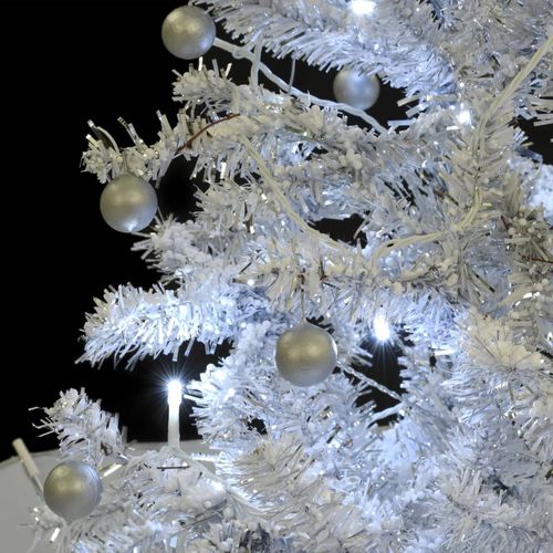 Božićno drvce koje sniježi sa stalkom bijelo 170 cm slika 5