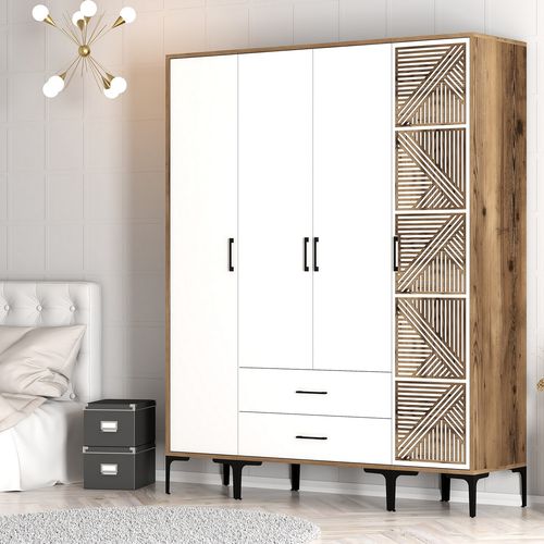 Kumsal STP - Walnut, White Walnut
White Wardrobe slika 3