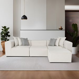 Frida 4 - Ecru Ecru Corner Sofa