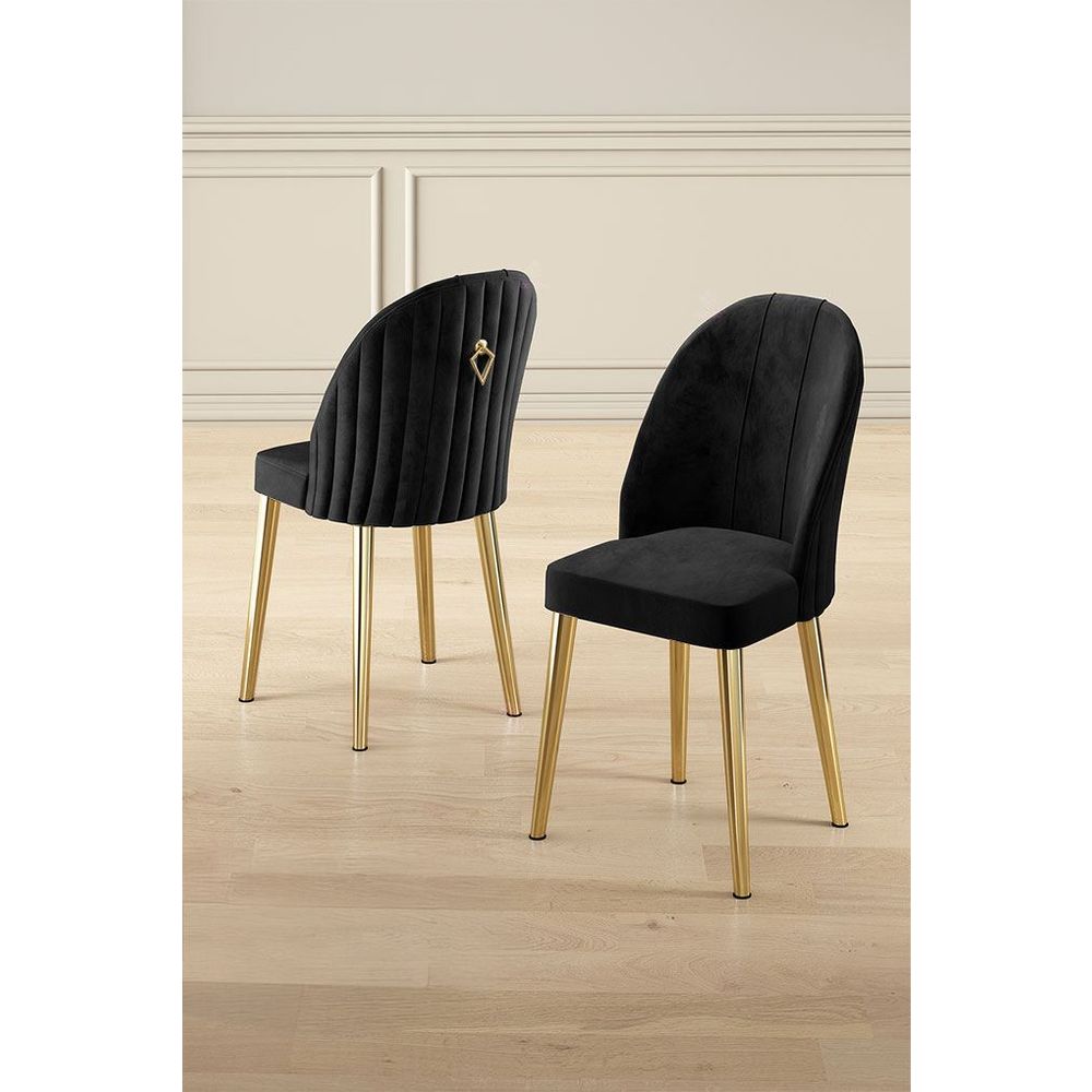Mara - Crna, Zlatna Crna Zlatna Stolica Set (4 Komada) slika 1