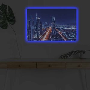 4570DHDACT-019 Multicolor Decorative Led Lighted Canvas Painting