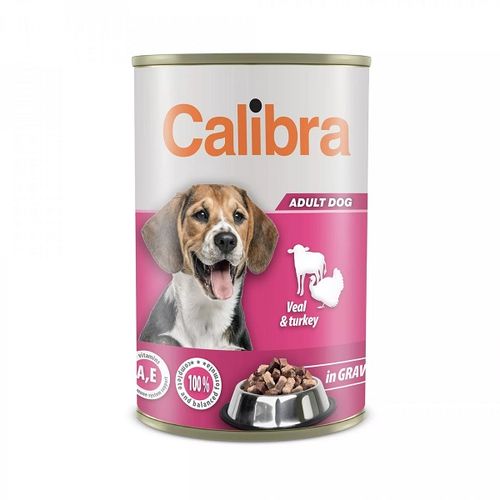 Calibra Dog Konzerva Teletina & Ćuretina u Sosu, hrana za pse 1240g slika 1