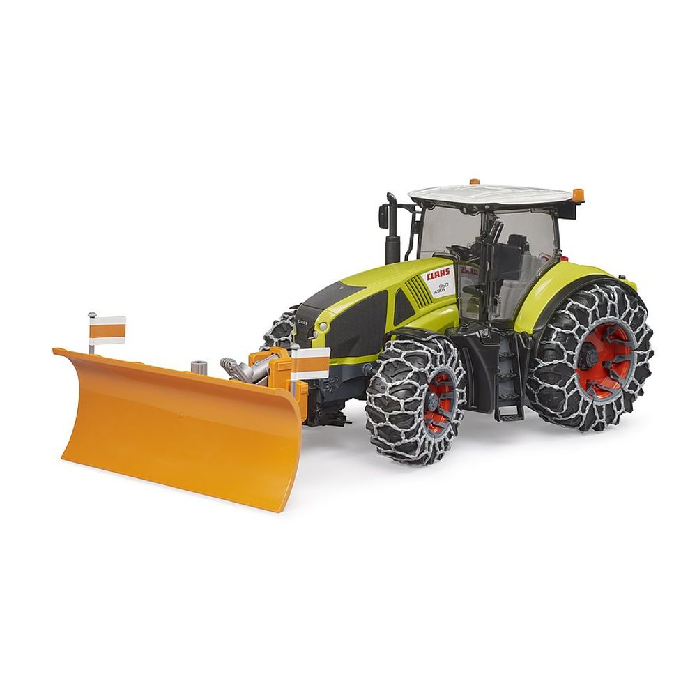 Bruder 3018 Traktor sa lancima za snijeg i plugom Claas Axion 950 slika 1
