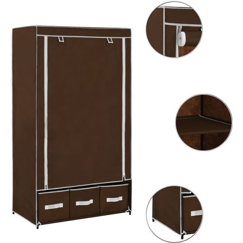 282458 Wardrobe Brown 87x49x159 cm Fabric slika 25