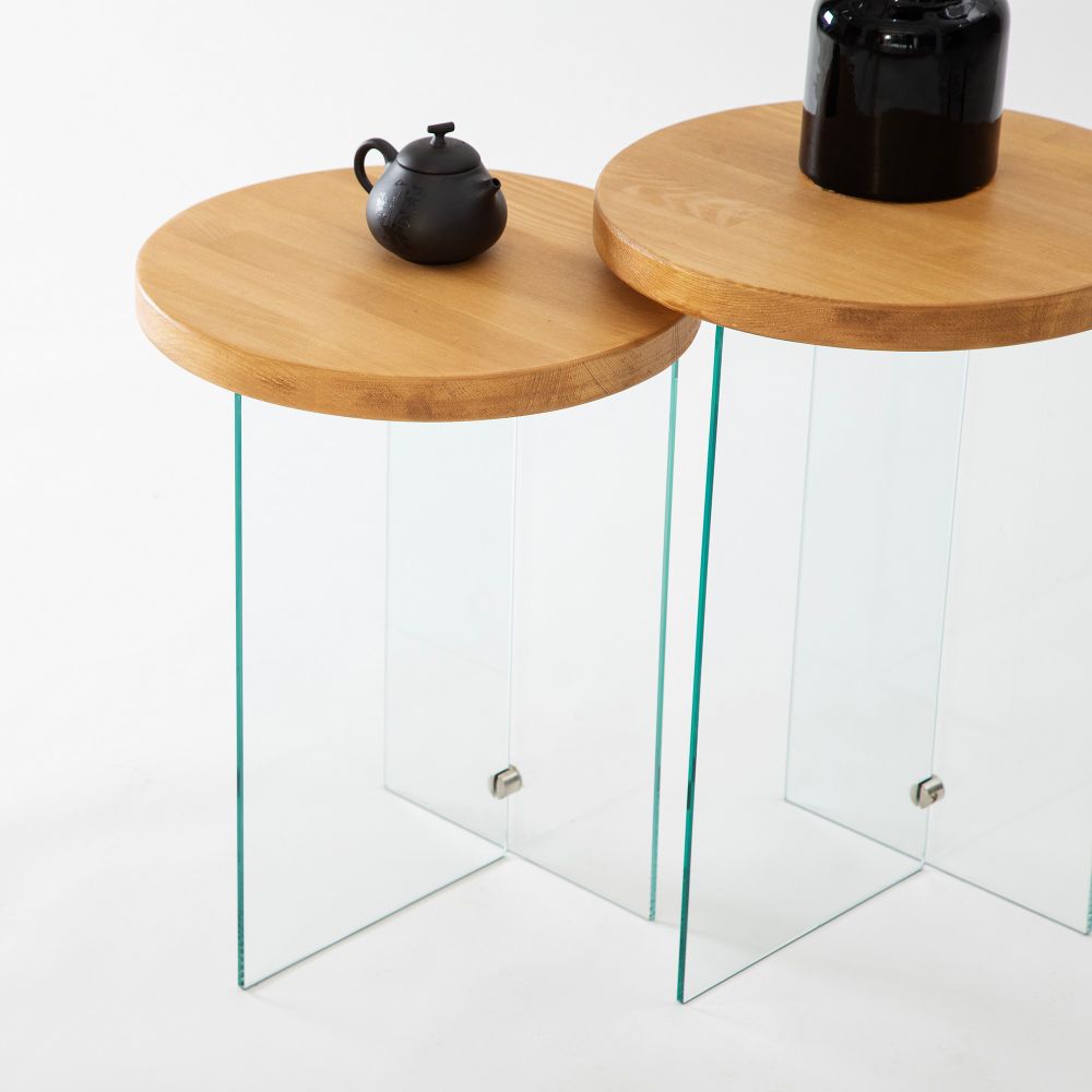 Set stolića za kafu Serenity 2 - Hrast, Transparentni Hrast slika 2