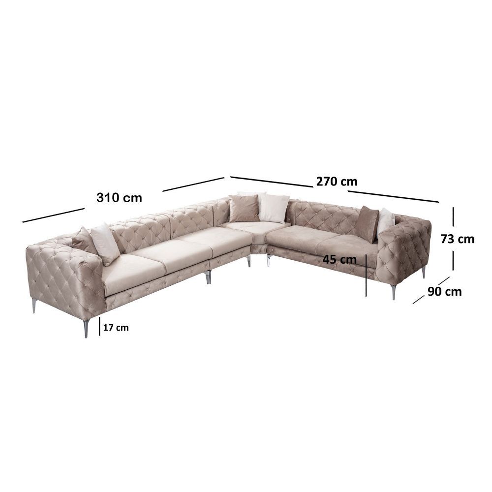 Como Kutna Sofa Desna - Bež slika 9