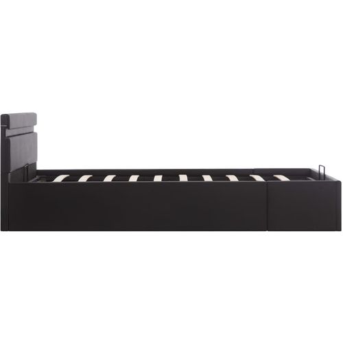 Hidraulični okvir za krevet od umjetne kože LED crni 120x200 cm slika 28