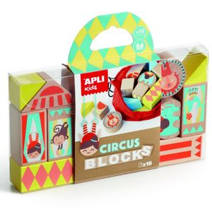 APLI Drvene kocke Cirkus 16 kom + torbica 15268