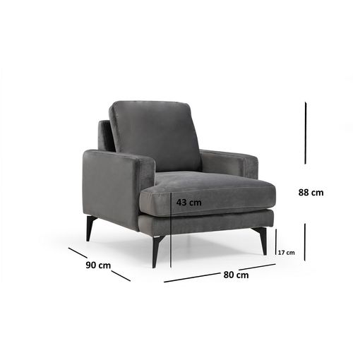 Atelier Del Sofa Fotelja wing PAPIRA antracit, Papira Armchair - Anthracite slika 3