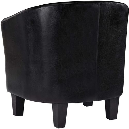 Fotelja od umjetne kože crna slika 5