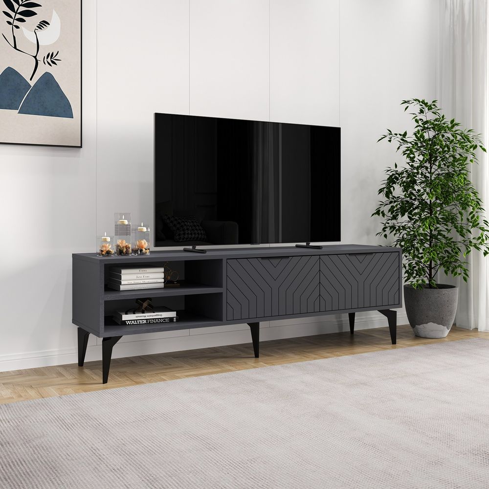 TV Stalak Regina u Antracit Boji slika 2