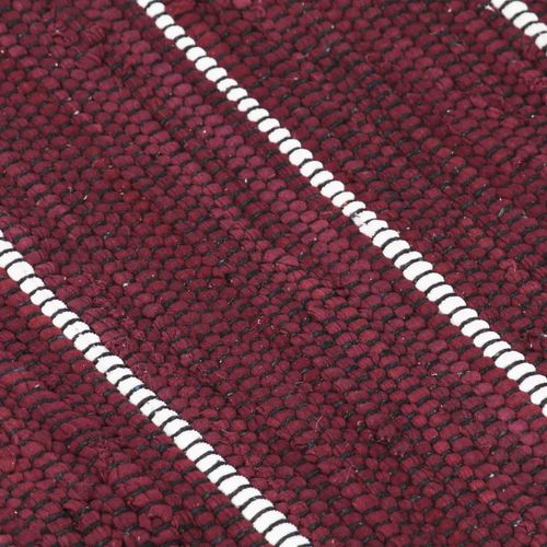 Ručno tkani tepih Chindi od pamuka 80 x 160 cm bordo slika 18
