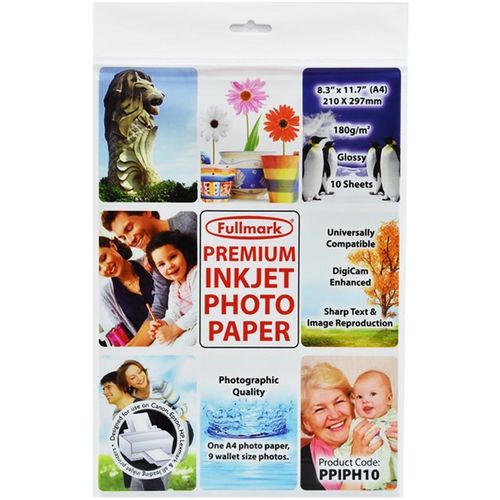 PAPIR FULLMARK PPIPH10 PHOTO INKJET A4 180G 10L slika 1