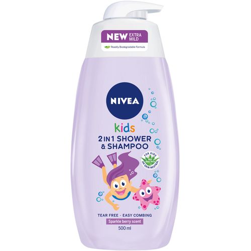 NIVEA Kids 2u1 gel za tuširanje za djevojčice 500ml slika 1