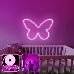 Butterfly - Medium - Pink Pink Decorative Wall Led Lighting