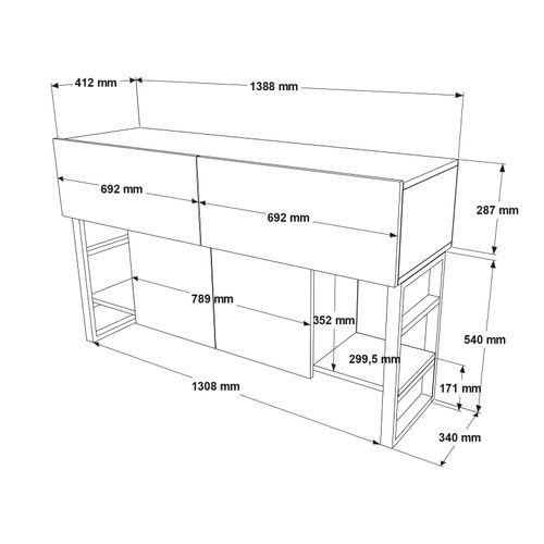 Hanah Home ML25 - A Atlantic Pine Console slika 7