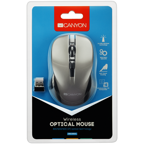 Canyon MW-1 2.4GHz wireless optical mouse with 4 buttons slika 3